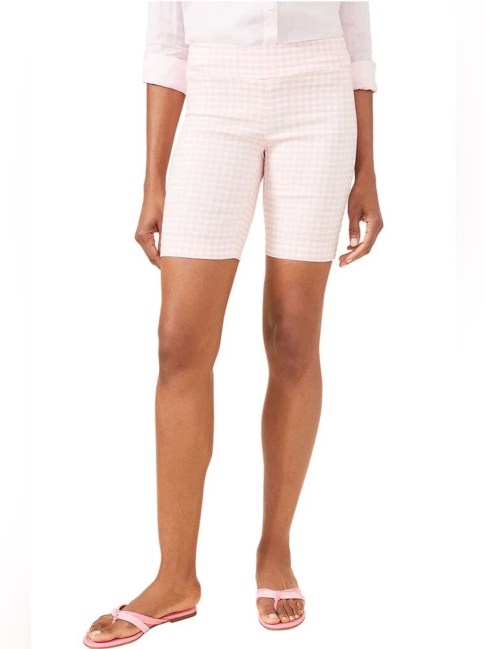 J. McLaughlin Pink Gingham Masie Shorts